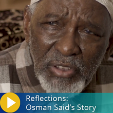 Video still of Osman Said telling his story about his experiences with COVID-19
