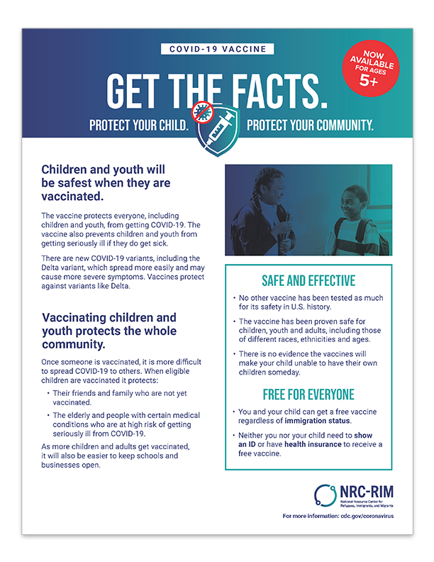 Preview of NRC-RIM's fact sheet on vaccines for children