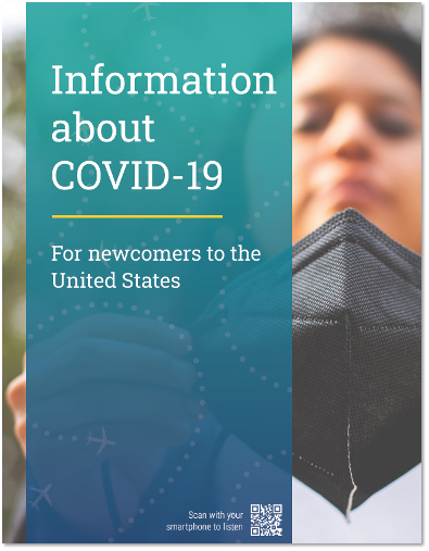 Preview of booklet on information about COVID-19 for newcomers to the United States