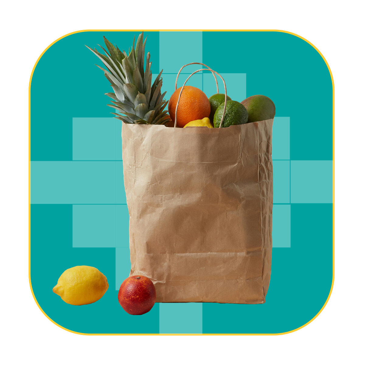 Grocery bag full of fruit