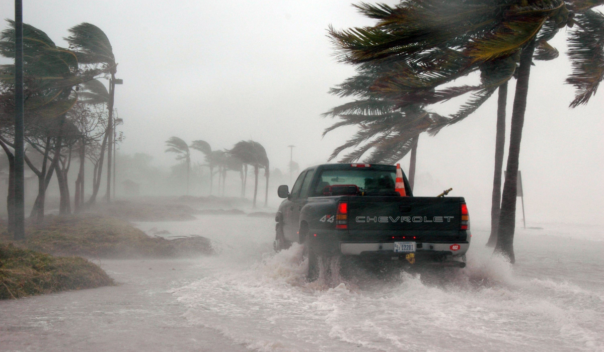 Truck in Hurricane