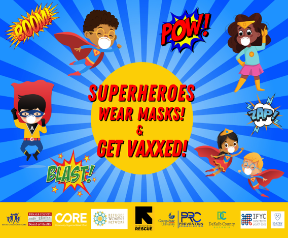 super hereoes wear masks and get vaxxed