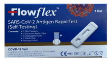 Box of Flowflex COVID-19 rapid antigen test
